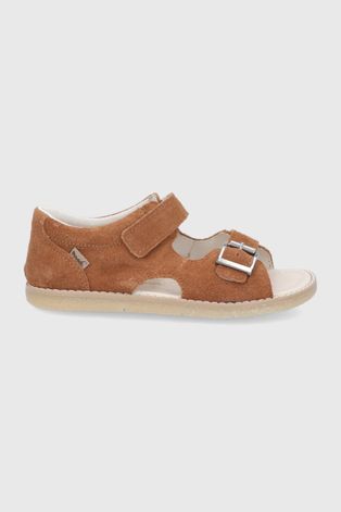 Detské semišové sandále Mrugała hnedá farba
