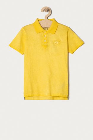 Dětské polo tričko Guess žlutá barva, hladké