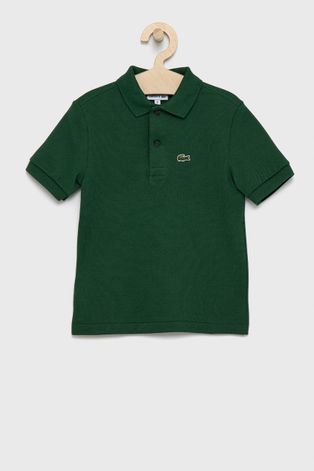 Dětské polo tričko Lacoste zelená barva, s aplikací