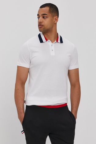Тениска с яка Rossignol мъжка в бяло с изчистен дизайн