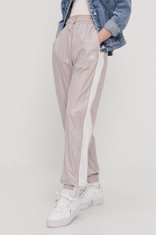Kalhoty New Balance dámské, růžová barva, hladké
