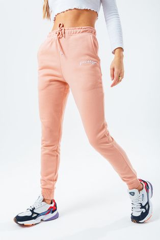 Hype Spodnie SIGNATURE damskie kolor różowy z aplikacją