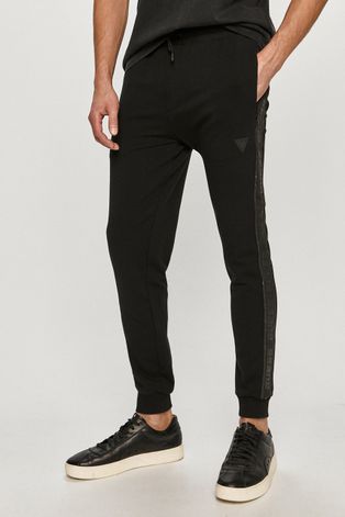 Παντελόνι Guess ανδρικό, χρώμα: μαύρο