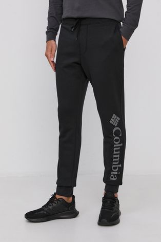 Columbia Pantaloni bărbați, culoarea negru, material neted