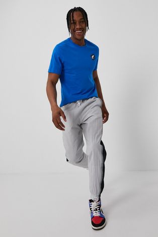 Kalhoty Nike Sportswear pánské, šedá barva, hladké