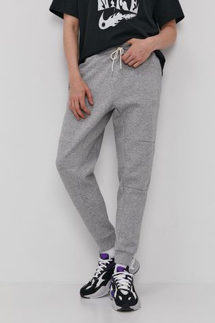 Nohavice Nike Sportswear pánske, šedá farba, jednofarebné