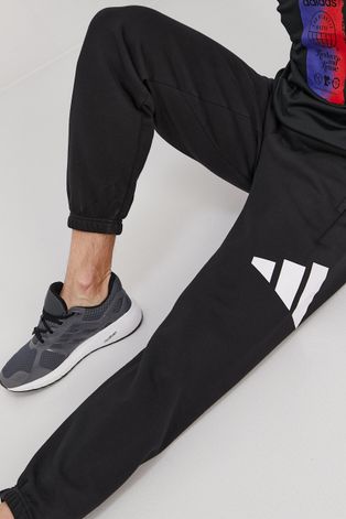 Kalhoty adidas Performance pánské, černá barva, s potiskem