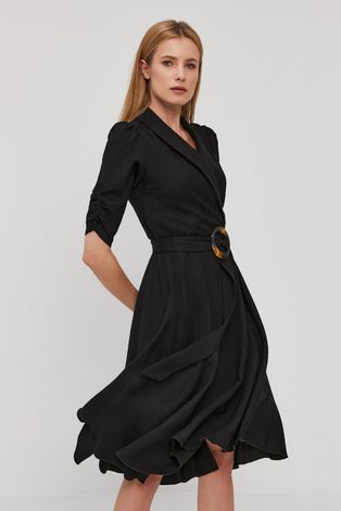 Šaty Nissa čierna farba, mini, áčkový strih