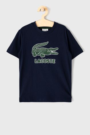 Dětské tričko Lacoste tmavomodrá barva, s potiskem
