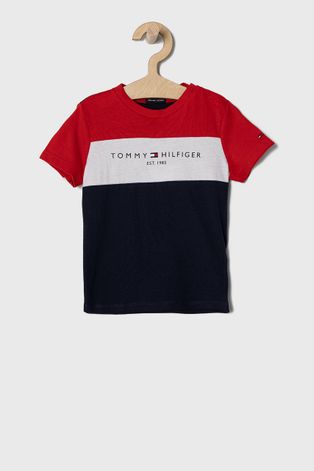 Tommy Hilfiger T-shirt dziecięcy kolor granatowy z nadrukiem