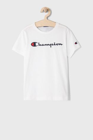 Παιδικό μπλουζάκι Champion χρώμα: άσπρο