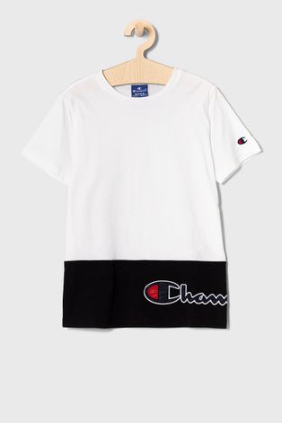 Champion T-shirt dziecięcy kolor biały z aplikacją