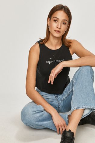 Majica kratkih rukava Calvin Klein Jeans boja: crna