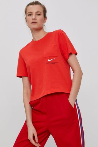 Μπλουζάκι Nike Sportswear γυναικείo, χρώμα: κόκκινο