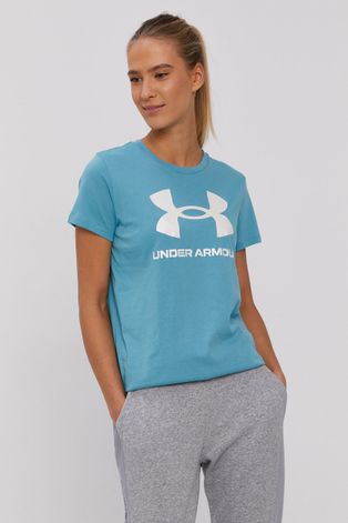 Majica kratkih rukava Under Armour za žene, boja: tirkizna