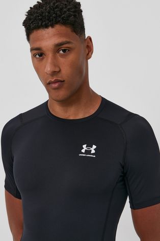 Majica kratkih rukava za trening Under Armour boja: crna, jednobojni model