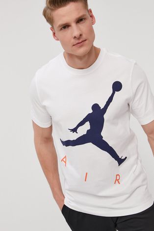 Μπλουζάκι Jordan ανδρικό, χρώμα: άσπρο
