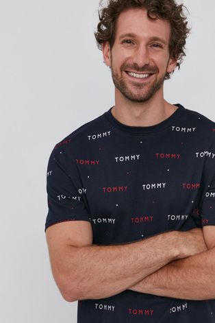 Tommy Hilfiger T-shirt męski kolor granatowy wzorzysty