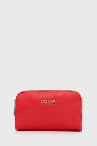 Козметична чанта Guess в червено
