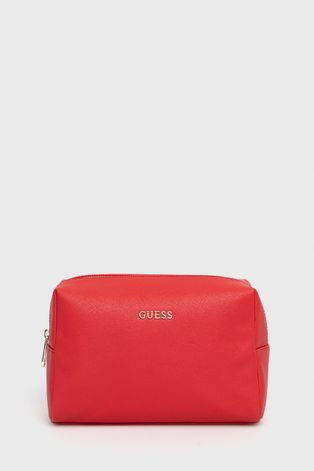 Козметична чанта Guess в червено