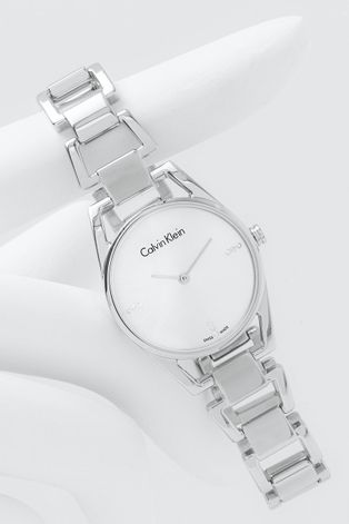 Ρολόι Calvin Klein γυναικείo, χρώμα: ασημί