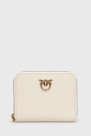 Δερμάτινο πορτοφόλι Pinko γυναικείo, χρώμα: άσπρο