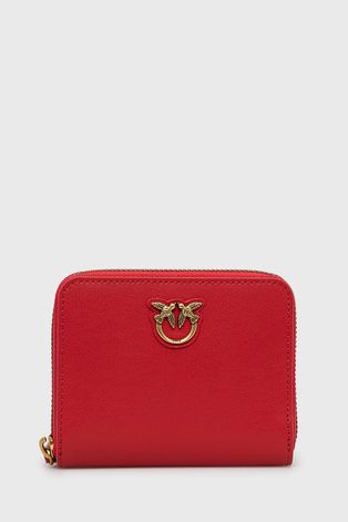 Δερμάτινο πορτοφόλι Pinko γυναικείo, χρώμα: κόκκινο