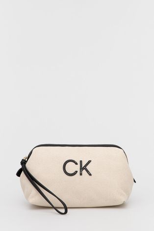 Kozmetička torbica Calvin Klein boja: bež