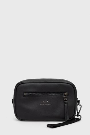 Τσάντα καλλυντικών Armani Exchange χρώμα: μαύρο