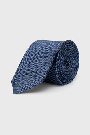 Kravata od svile Boss boja: plava