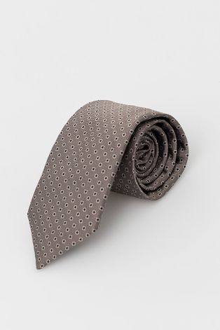 Hedvábná kravata Tiger Of Sweden béžová barva