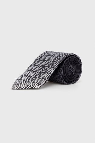 Μεταξωτή γραβάτα Moschino χρώμα: μαύρο