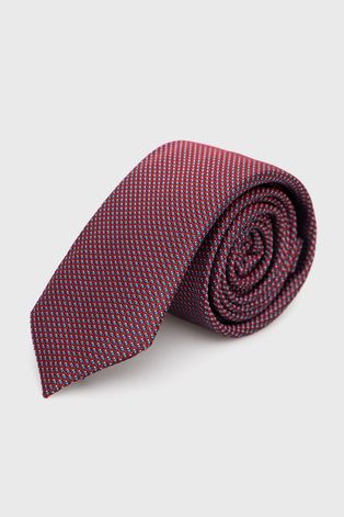 Копринена вратовръзка HUGO в червено
