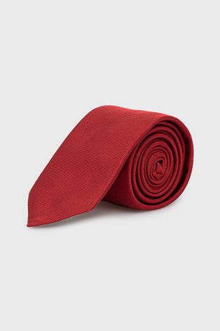 Копринена вратовръзка HUGO в червено