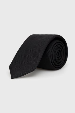 Копринена вратовръзка HUGO в черно