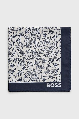Μεταξωτό μαντήλι τσέπης BOSS χρώμα: ναυτικό μπλε