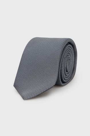 Hodvábna kravata Boss šedá farba