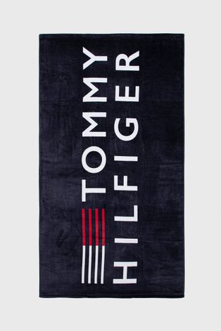 Βαμβακερή πετσέτα Tommy Hilfiger χρώμα: ναυτικό μπλε