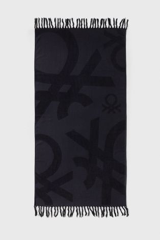 Βαμβακερή πετσέτα United Colors of Benetton χρώμα: μαύρο