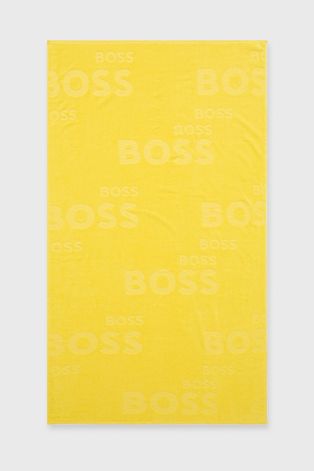 Хлопковое полотенце Boss цвет жёлтый