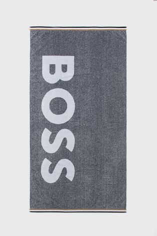 Хлопковое полотенце Boss цвет серый