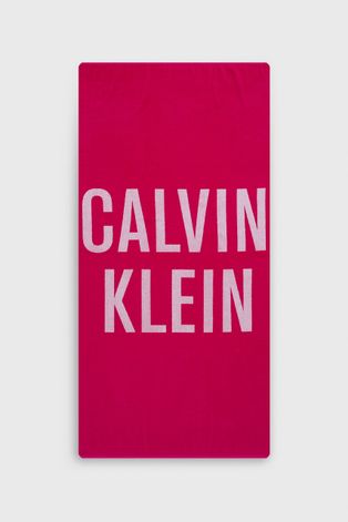 Хлопковое полотенце Calvin Klein цвет розовый