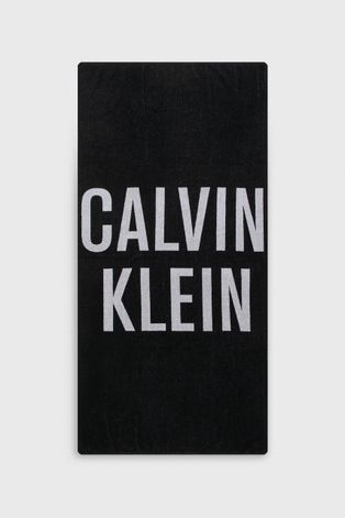Pamučni ručnik Calvin Klein boja: crna