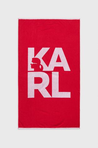 Pamučni ručnik Karl Lagerfeld boja: crvena