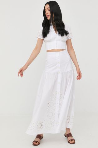 Βαμβακερή μπλούζα Marciano Guess γυναικεία, χρώμα: άσπρο