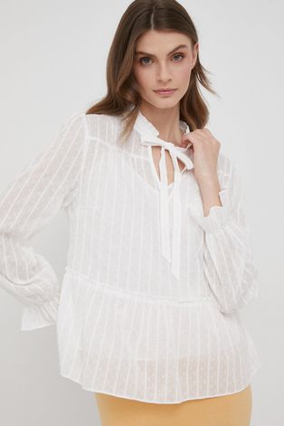 Бавовняна блузка Joop! жіноча колір білий однотонна
