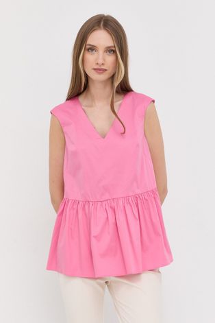 Блуза Weekend Max Mara дамска в розово с изчистен дизайн