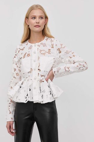 Pamučna košulja Custommade za žene, boja: bijela, regular