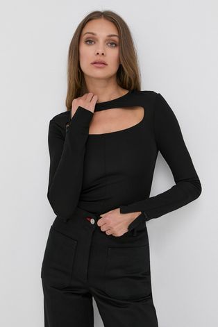 Блузка Victoria Beckham жіноча колір чорний однотонна