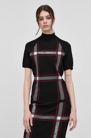 Halenka Karl Lagerfeld dmsk, ern barva, vzorovan